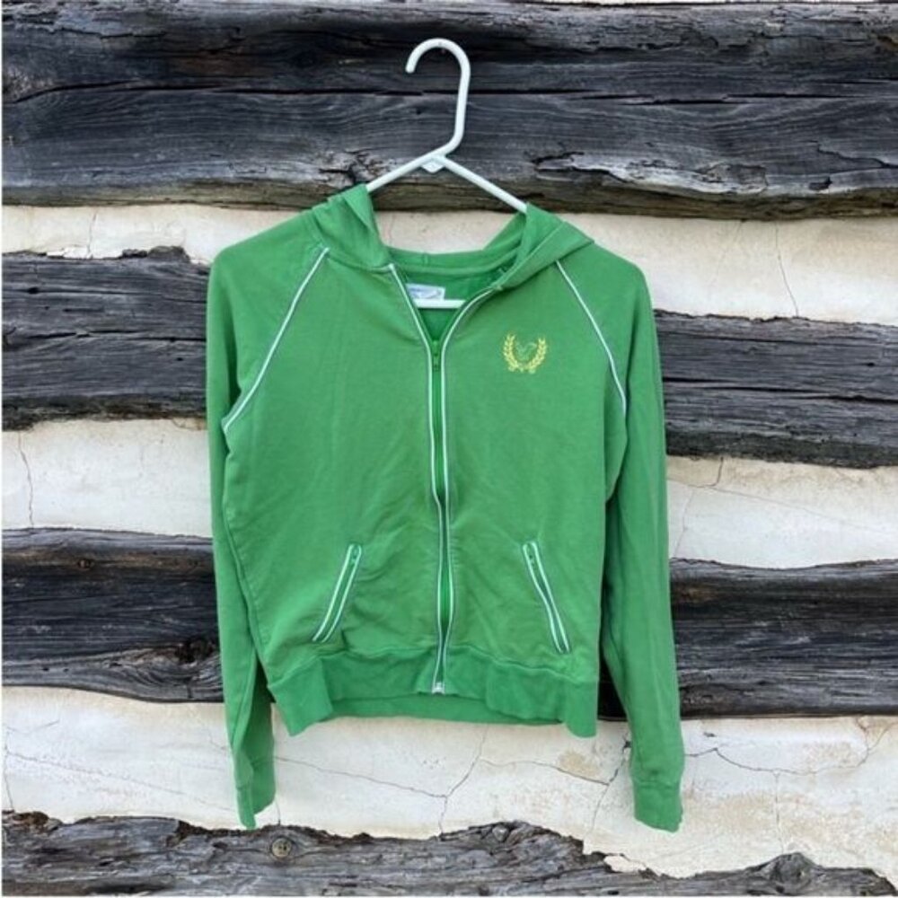 Y2K American Eagle Outfitters Green Zip Up Hoodie